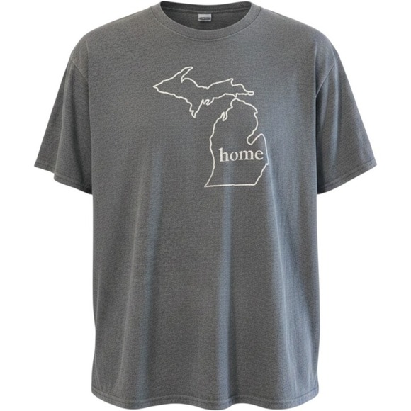 Gildan Other - Men's Michigan Home State Graphic T-Shirt Size 2XL Gray Short Sleeve Tee